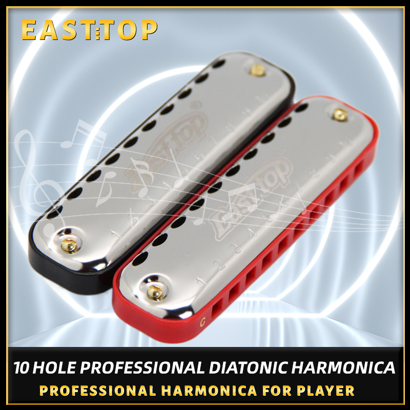 Harmonica 10 Hole - EASTTOP Harmonika Blues Harp Key Of