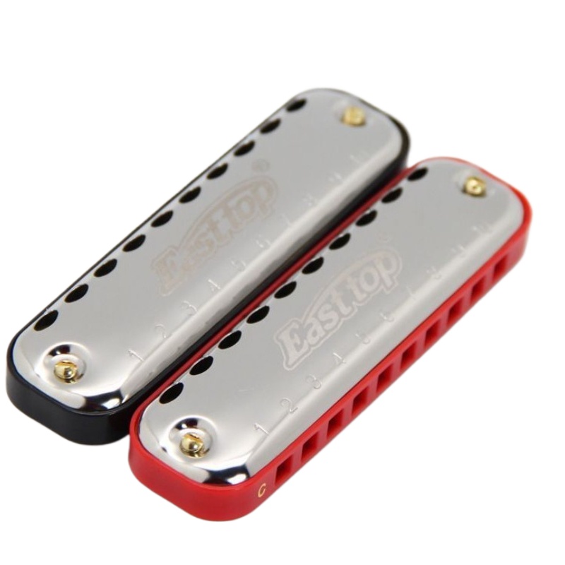 Harmonica 10 Hole - Instrumen Saku Pemula Dewasa Kunci Harmonika