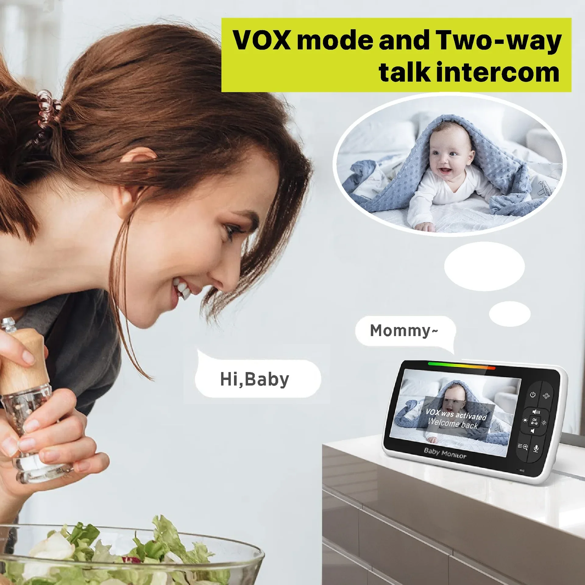 Monitor Bayi Video 5.0 Inch, D - Audio Hd Music ulasan dan harga