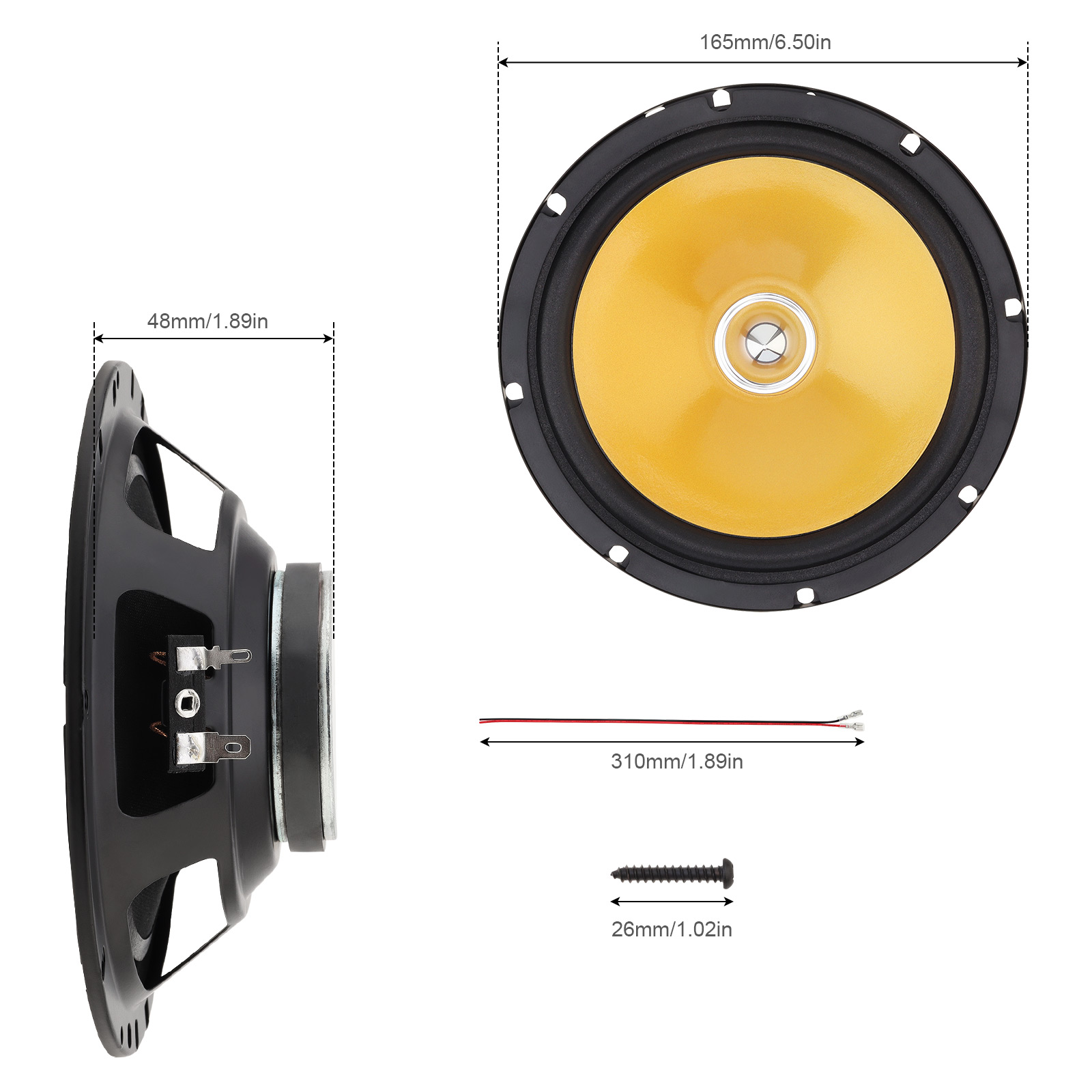 Speaker Mobil 6.5 inci, 2 buah - Audio Universal Music ulasan dan harga