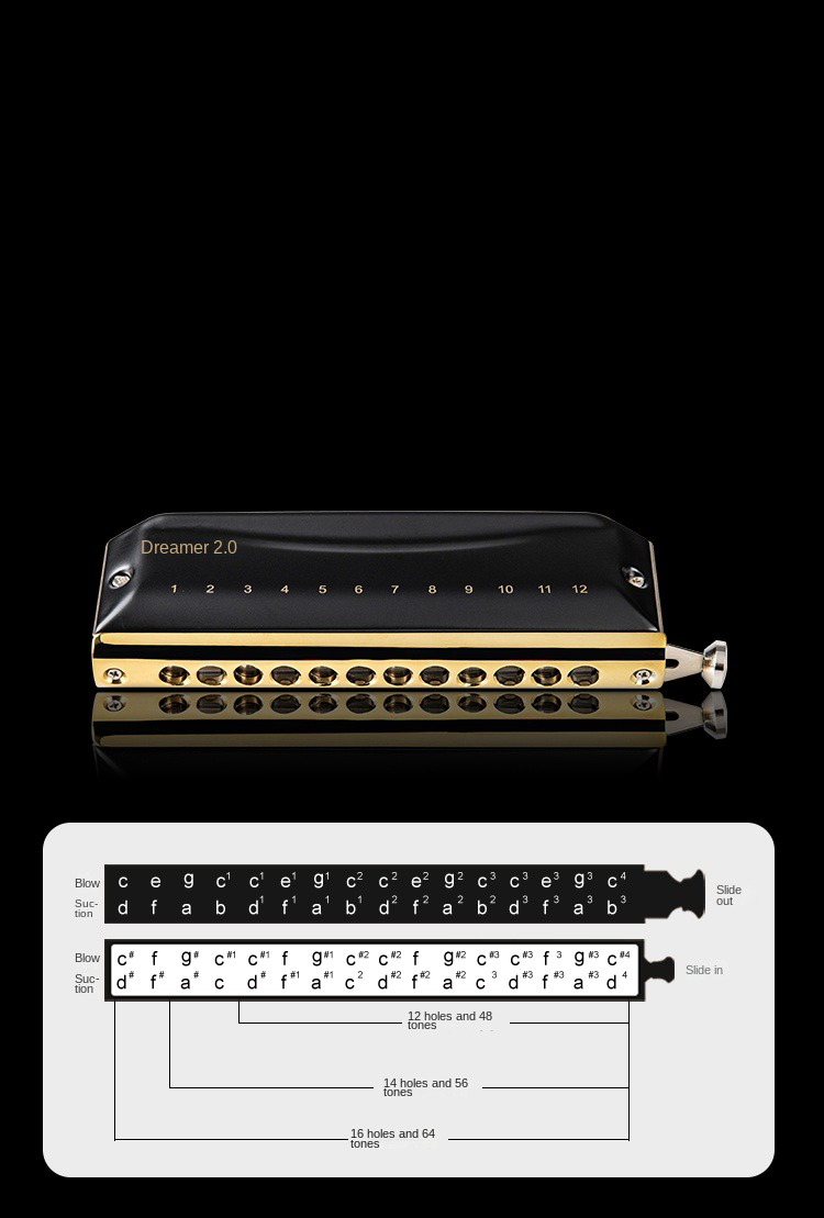 EASTTOP Dreamer 2.0 versi 12 t - Harmonica 10 Hole ulasan dan harga